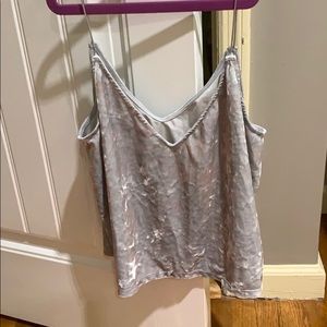 Light grey velour top